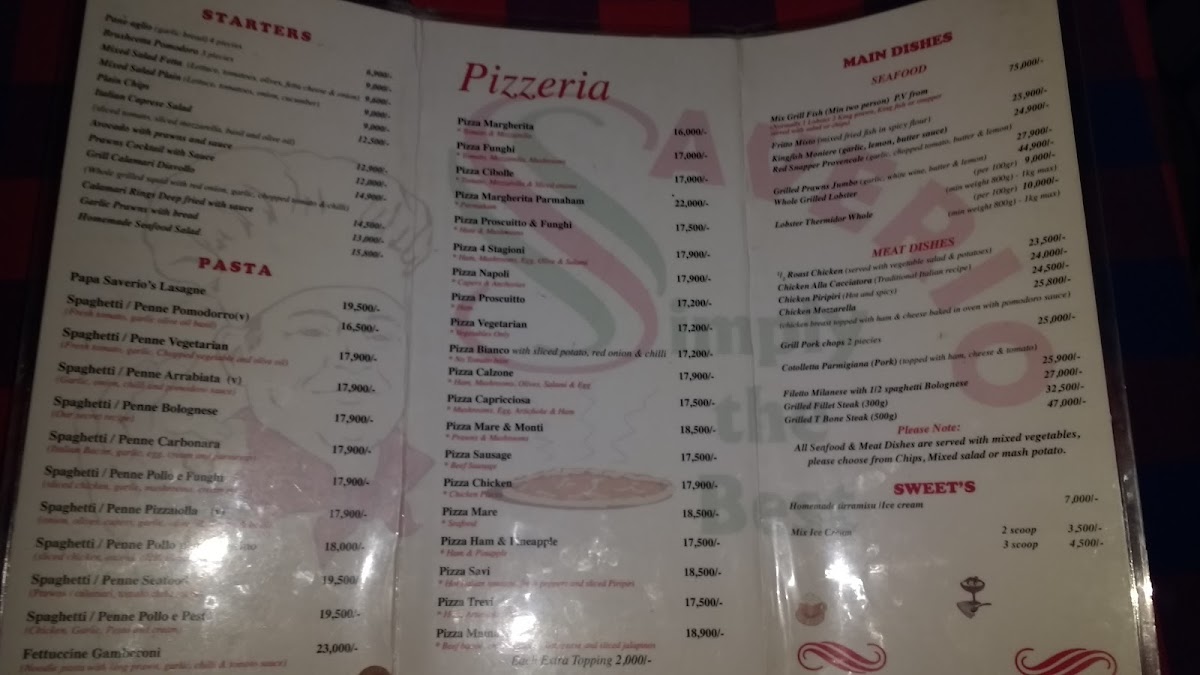 Menu Saverios Italian Pizzeria Restaurant-3
